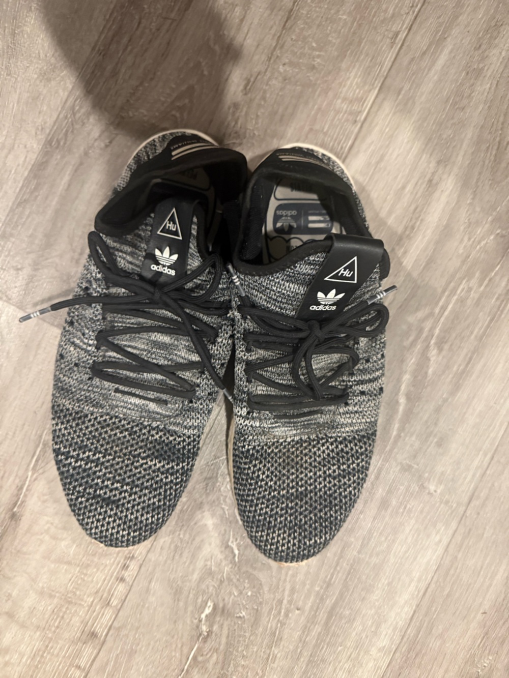 adidas Pharrell Men’s Black and Gray Knit Sneakers